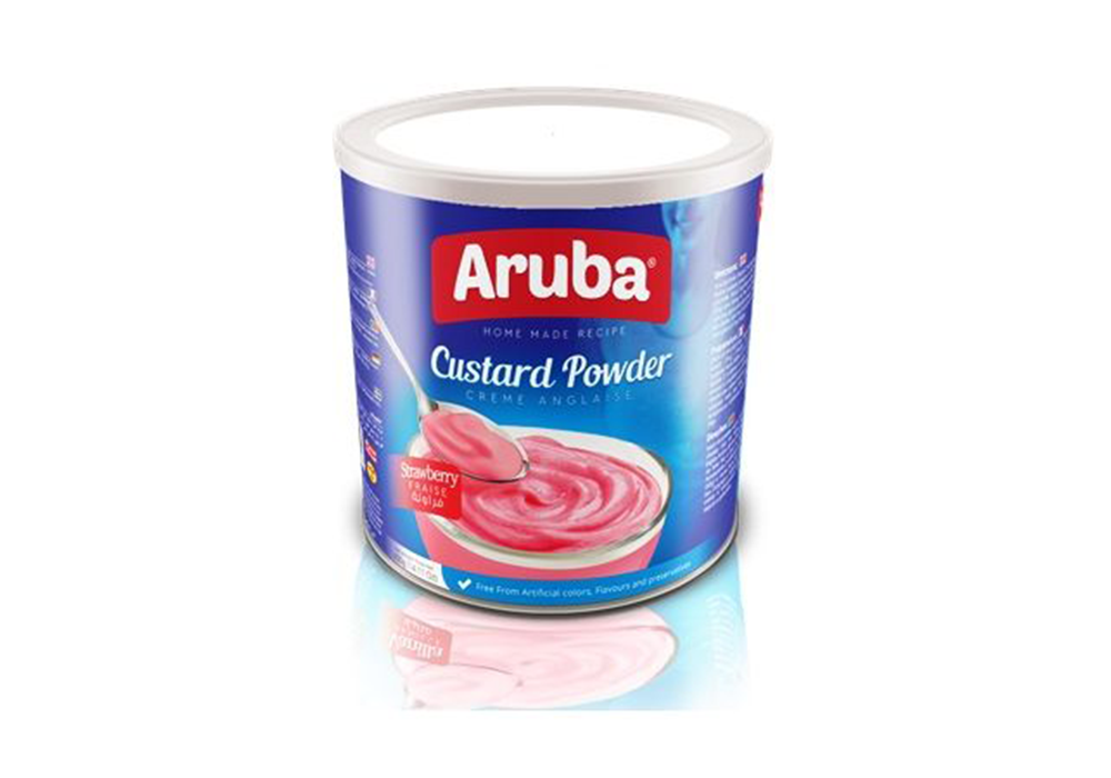 أروبا مسحوق الكاسترد بنكهة الفراولة تنك*12