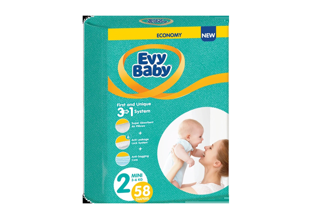 حفاضات إيفي بيبي للأطفال، مقاس 2