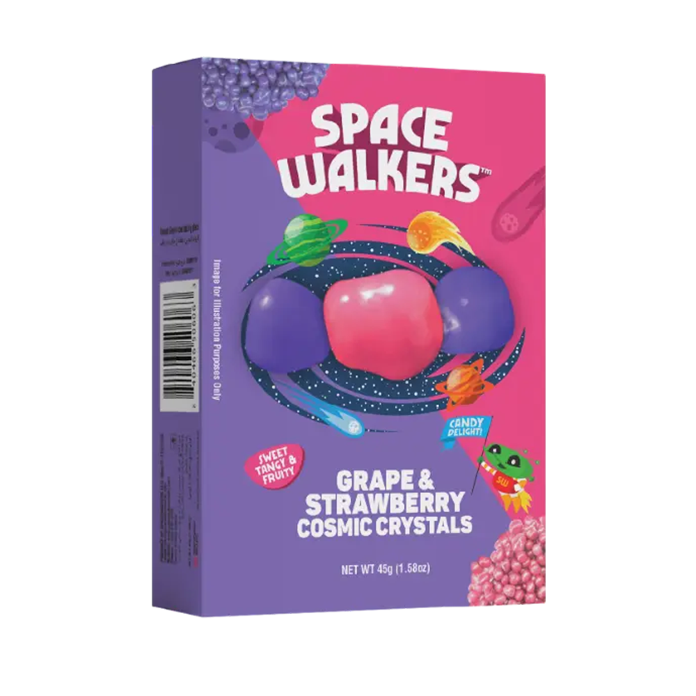 بلورات صلبة حامضة بنكهة الفراولة والعنب