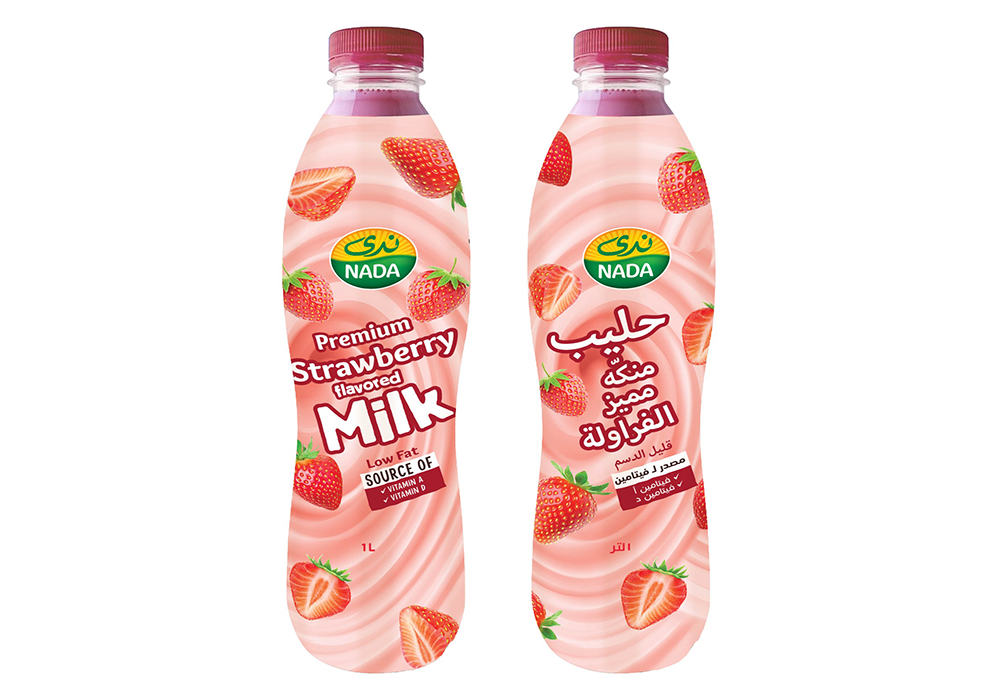 حليب ندى  فراولة بلاستيك* 12 قطعة